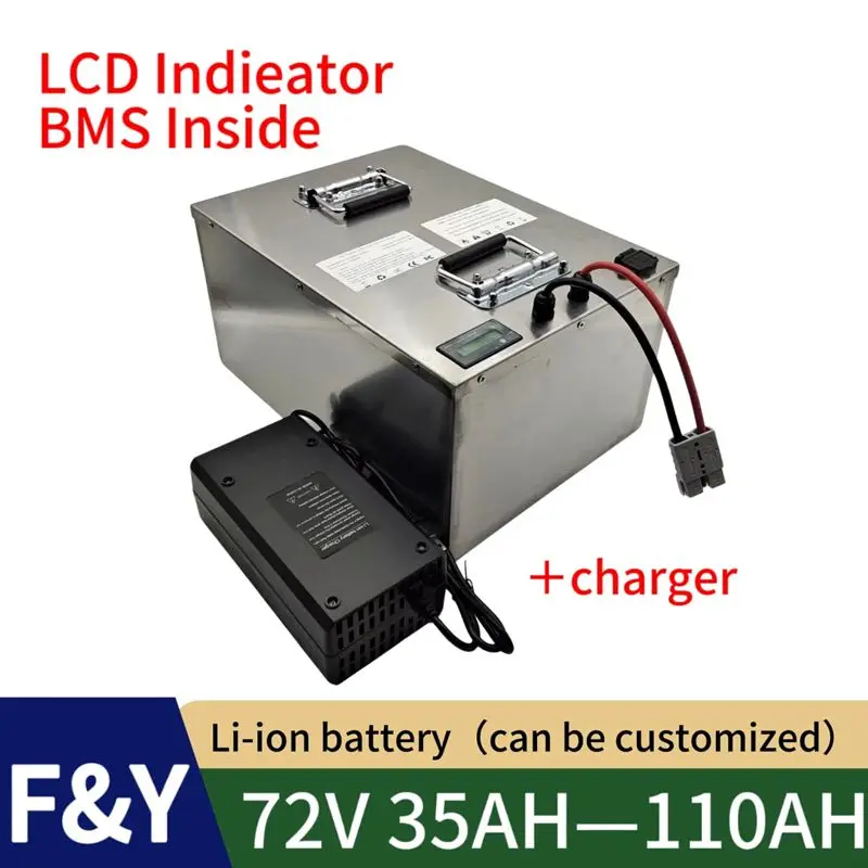 

72V 35Ah Lithium Battery 40Ah 50Ah 60Ah 70Ah 80Ah 100Ah 110Ah Li ion for Trolling Motor Hybrids Motorcycles Golf Cart Robot