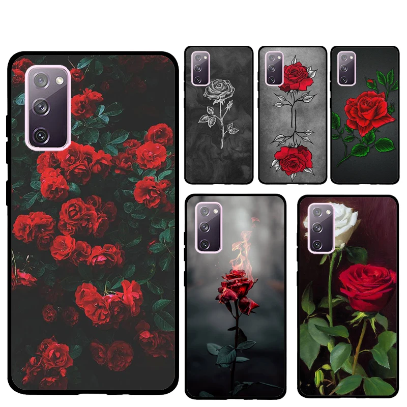 Rose Flower Floral Phone Case For Samsung Galaxy S25 Ultra S9 S10 Plus S20 FE S21 S22 S23 S24 Ultra Back Cover