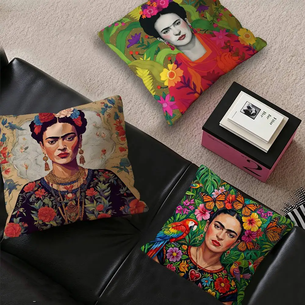 F-FridaS-S K-Kahlo Art Personalized picture text home decorative pillows Household Gifts 45x45cm
