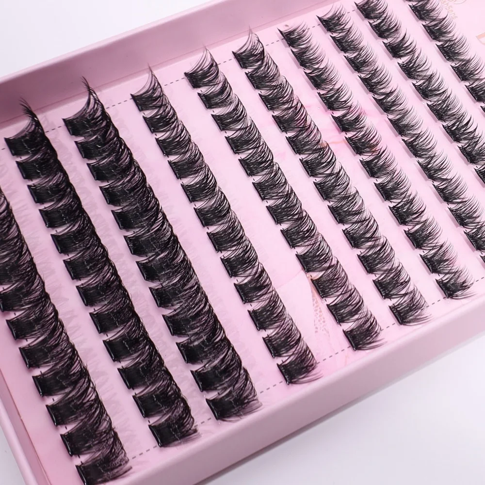 120 cluster zelfklevende wimperset, lengte 10-16 mm, 120 strengen - geen lijm nodig, zelfklevende, niet-klevende valse wimpers