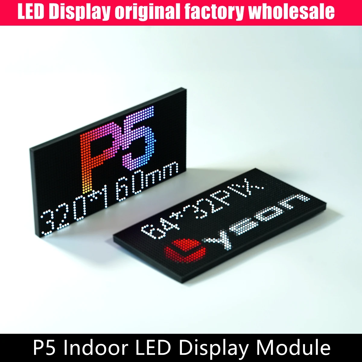 Rabat P5 kryty SMD2121 pełnokolorowy moduł LED Panel wyświetlacza 64x32 pikseli 320x160mm czarna lampa LED