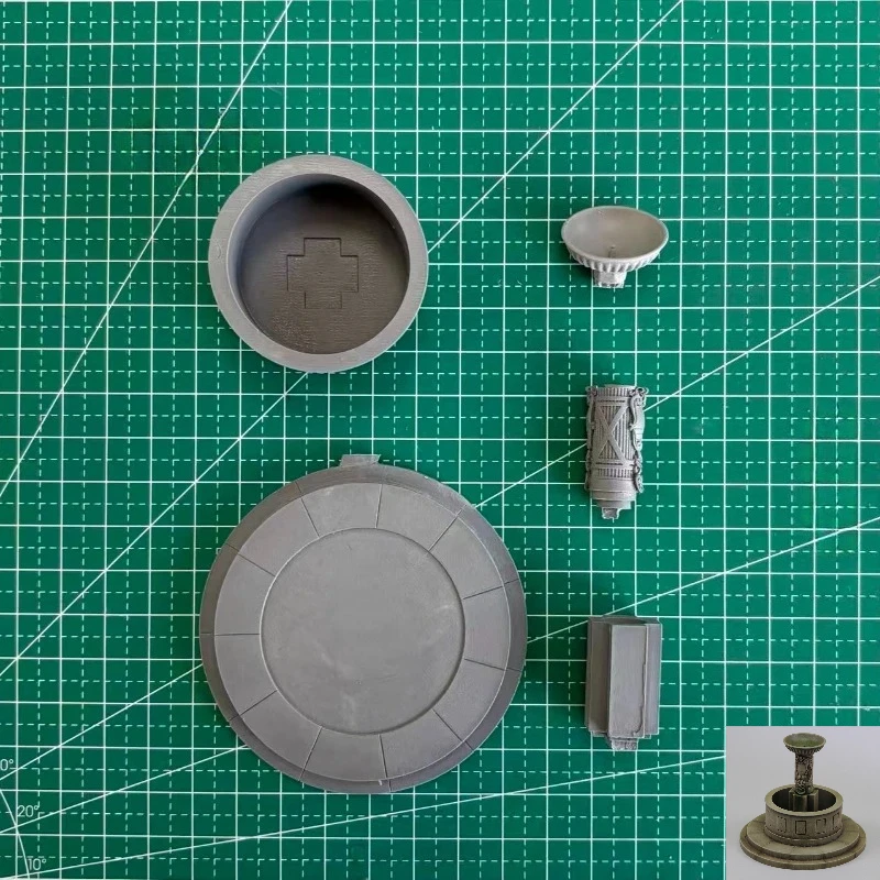 1/35 Scale Die-cast Resin Model Kit Water Fountain Scene Model Unassembled Unpainted