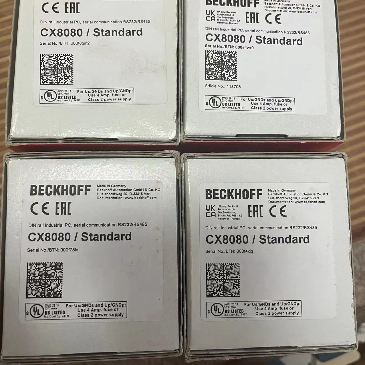 New German BECKHOFF CX8080 CPU Controller Module Negotiation