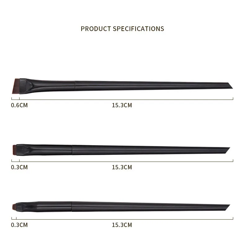 3pcs/set Blade Eyeliner Brush Eyebrow Brush Portable Flat Fine Eye Liner Brow Contour Makeup Brushes Makeup Brush Set