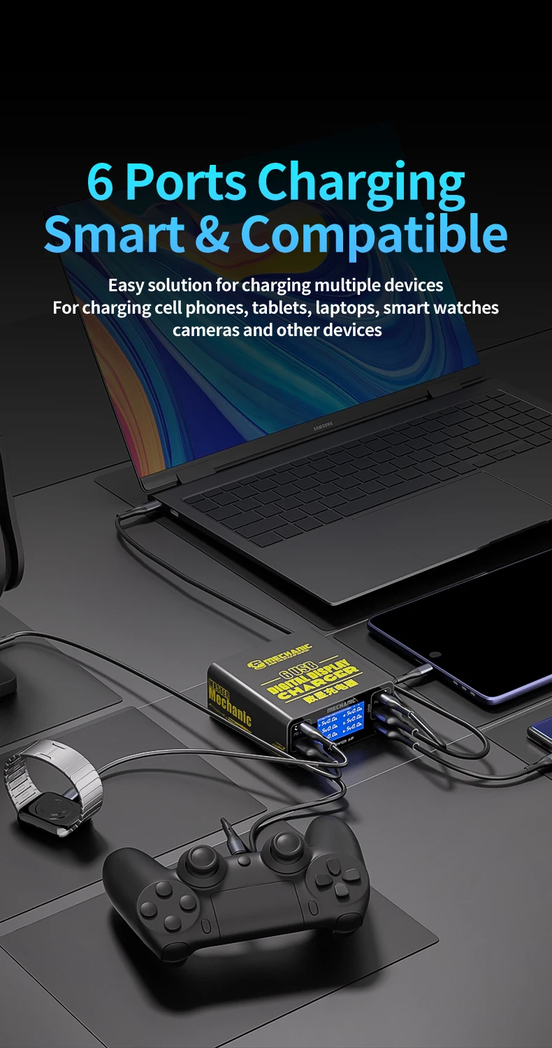 MECHANIC Digital Display Multi-Port Charger F-Power 6s 50W 3