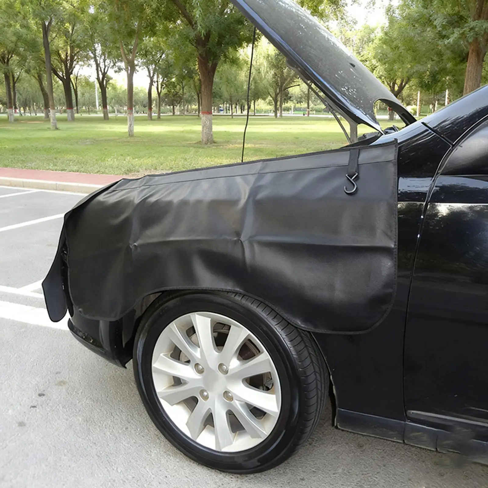 

For Car Car Mudguard Cover Protector 3 Piece Microfiber PU Leather Mat Mudguard Covers For Working On Cars For Suv Sedan Truck