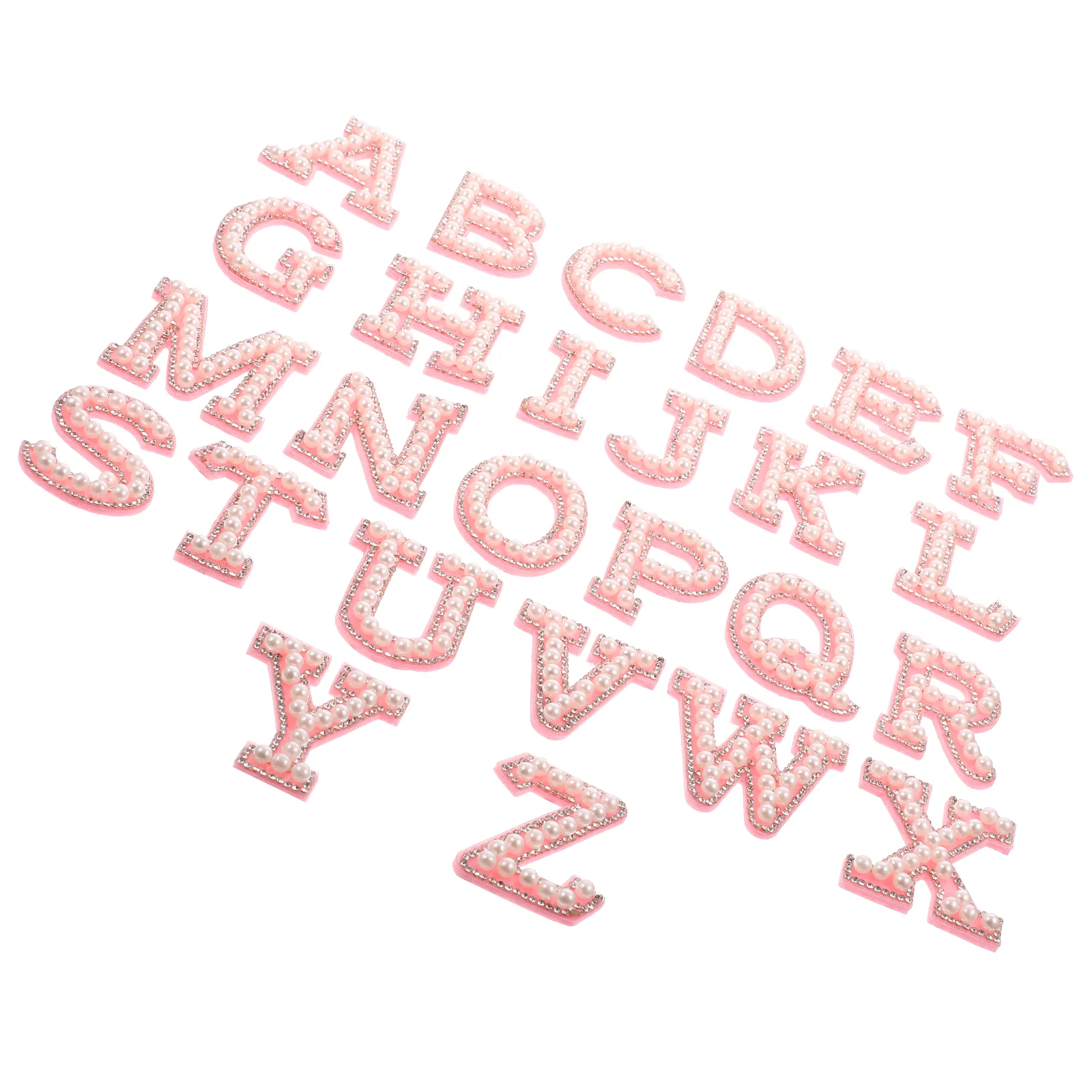 26 Pcs Accessories Self Adhesive Pearl Sticker Decor Decorative Embroidery Patches Vinyl Letter Stickers for Clothes