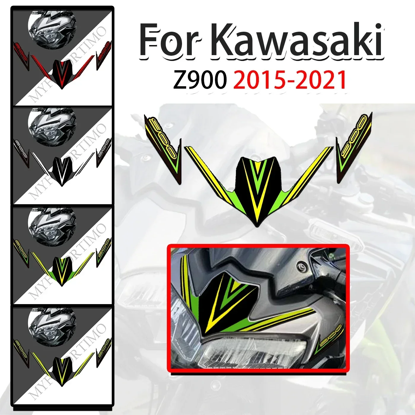 

For Kawasaki Z 900 Z900 Motorcycle Front Fairing Fender Stickers And Decals adhesive 2015-2021