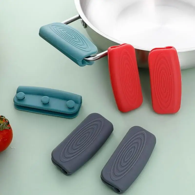 【YA】2Pcs Silicone Pot Handle Holders Heat Insulation Non Slip Anti Scald Pot Handle Covers for Home Kitchen Daily Cooking Use