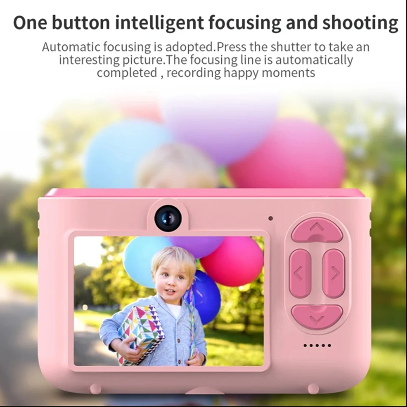 New Dual Selfie Mini Camera Digital Photo Camera HD 720P Video USB Charging Color Display For Children's Gift Pink