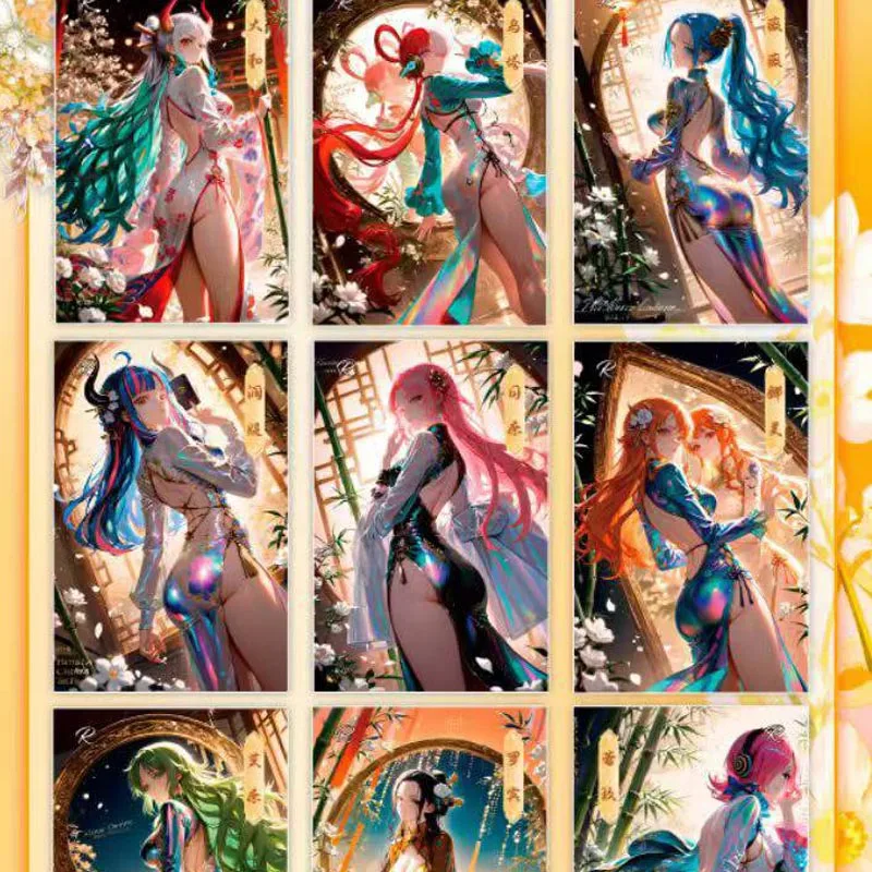 Wholesales Demon Slayer Anime Collection Card Acrylic Qian Ji Culture Tanjirou Sexy Breast Style Waifu Doujin Playing Cards Part