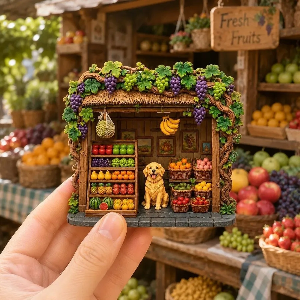 Ornaments God of Wealth Refrigerator Magnet Shop Shape House Home Decoration Foods Cat Dog Magnetic Sticker Gift