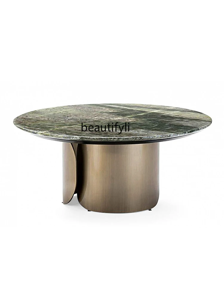 

Italian Minimalist Marble Coffee Table Side Table Combination Designer Creative Living Room Small Apartment Villa