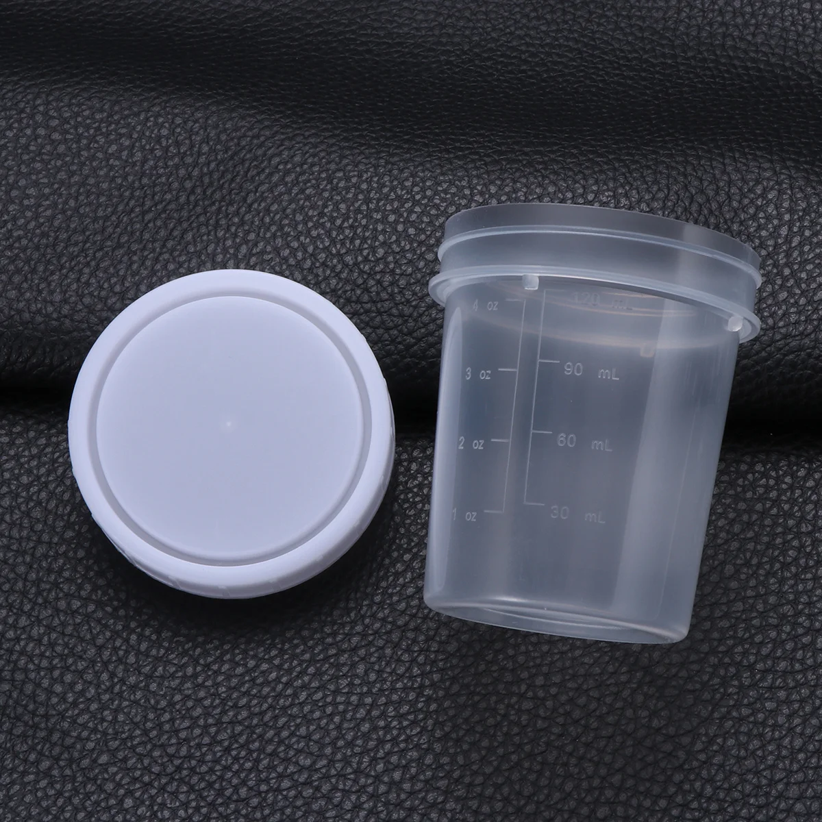 

2Pcs Durable Plastic Specimen Cups Leak-Proof Urine Containers 120ml Medical Lab Sample Preparation Specimen Cup