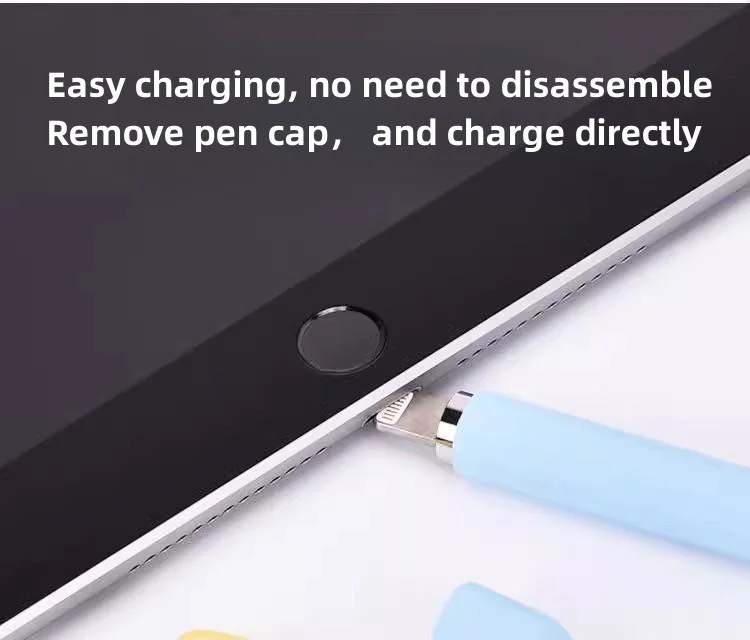 Federmäppchen für Apple Pencil Pro und Pencil 2. und 1. Generation, Tablet-Stylus-Schutzhülle, weiches Silikon, stoßfest – Detail 7