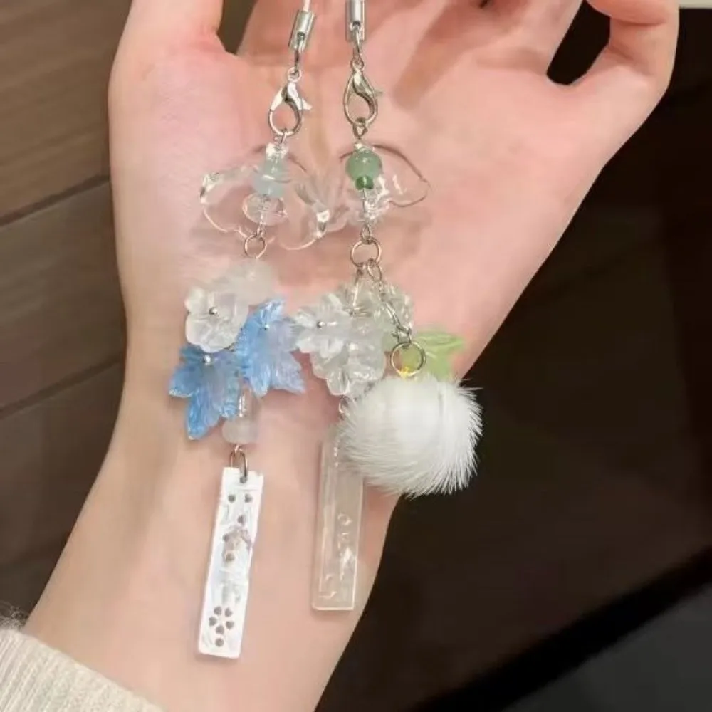 Cute Transparent Bag Pendant Chinese-style Vintage Beaded Pendant Handmade Backpack Hanging Decoration Bag Decoration