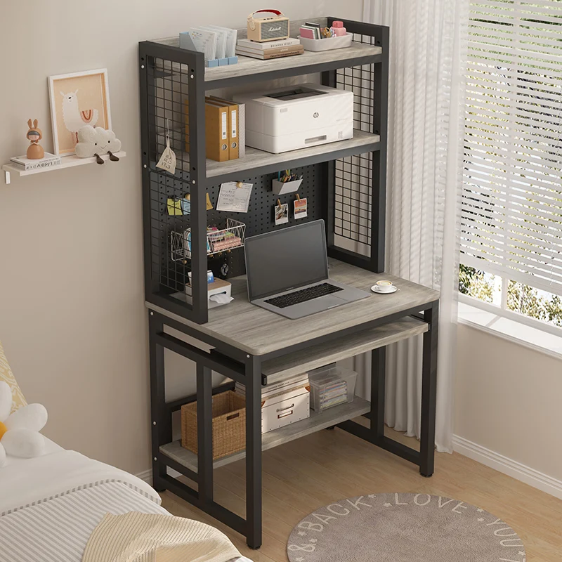 Small computer desk desktop home desk bookshelf integrated table mini single printer small size bedroom table