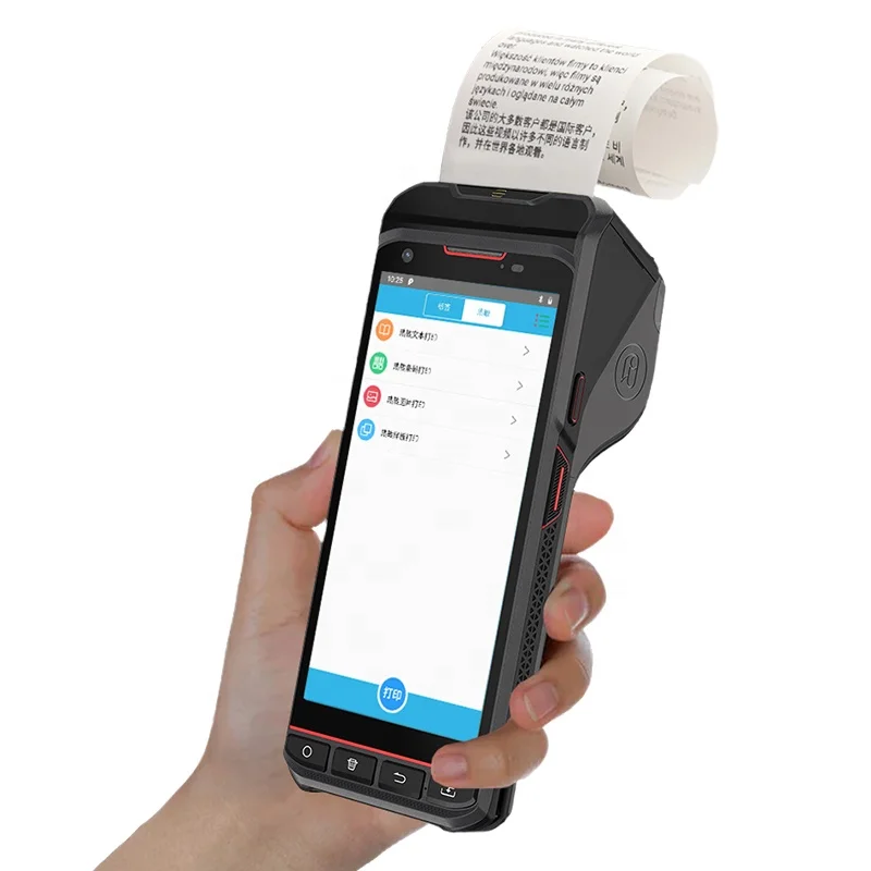 Pda de mano resistente con Android, impresora térmica incorporada, Terminal Pos móvil, escáner de código de barras, estacionamiento, ticketing, Pda para almacenamiento