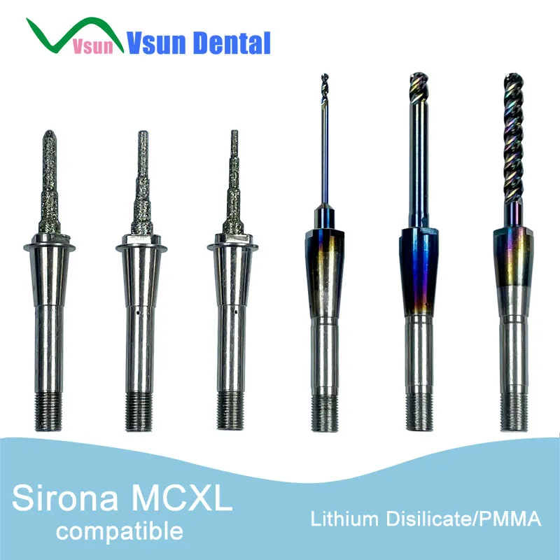 Sirona Inlab Cerec MC X MC XL MC XL Premium  Cylinder Pointed Bur 12S 20 12EF Shaper 25 RZ Step Bur 12S Finisher 10