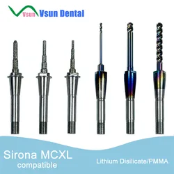 Sirona Inlab Cerec MC X MC XL MC XL Premium  Cylinder Pointed Bur 12S 20 12EF Shaper 25 RZ Step Bur 12S Finisher 10