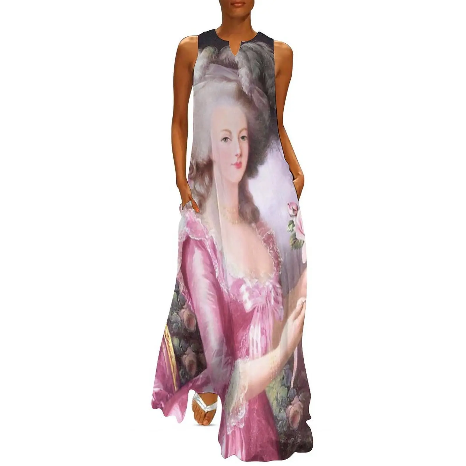 

Marie Antoinette in pink with a rose Long Dress woman dress evening dresses ladies Clothing female women's summer dresses 2025