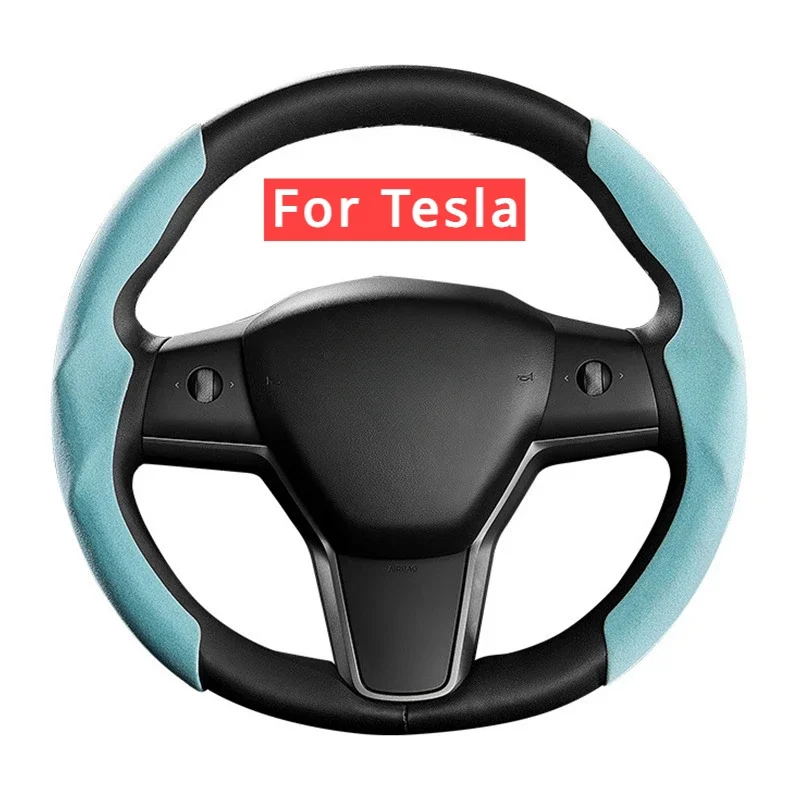 

Car Steering Wheel Cover for Tesla Model 3 Model Y New Model 3 Highland for Booster Suede Cover Anti-skid Steer-Wheel Protector