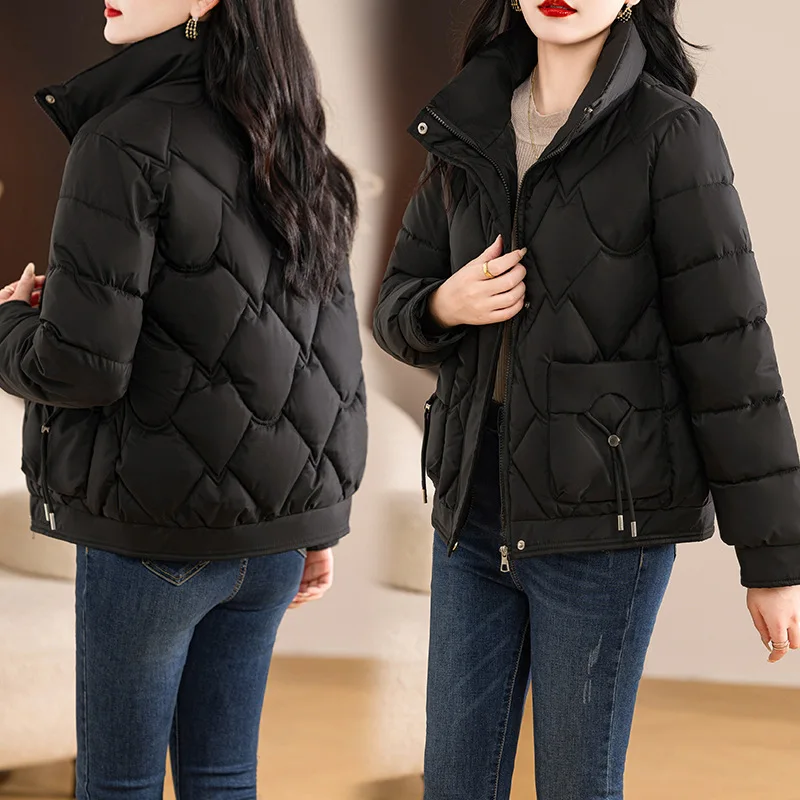 2024 New Winter Down Cotton Jacket Women Loose Padded Coat Female Solid Thicken Warm Puffer Parkas Jackets Snow Wear Outwear