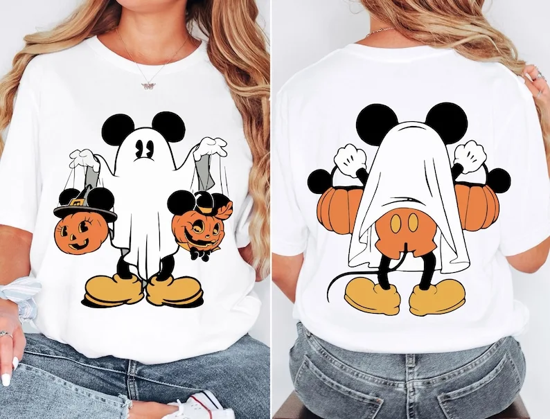 

2025 New Disney Pattern Printed Unisex Street Fashion Trend Short Sleeved Pure Cotton Round Neck T Shirt