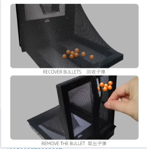 نظام الهدف AEG Airsoft مع حامل شبكة الماسك على شكل مصيدة وهدف ورقي لتدريب إطلاق النار على الحبيبات BB، مناسب للداخلية