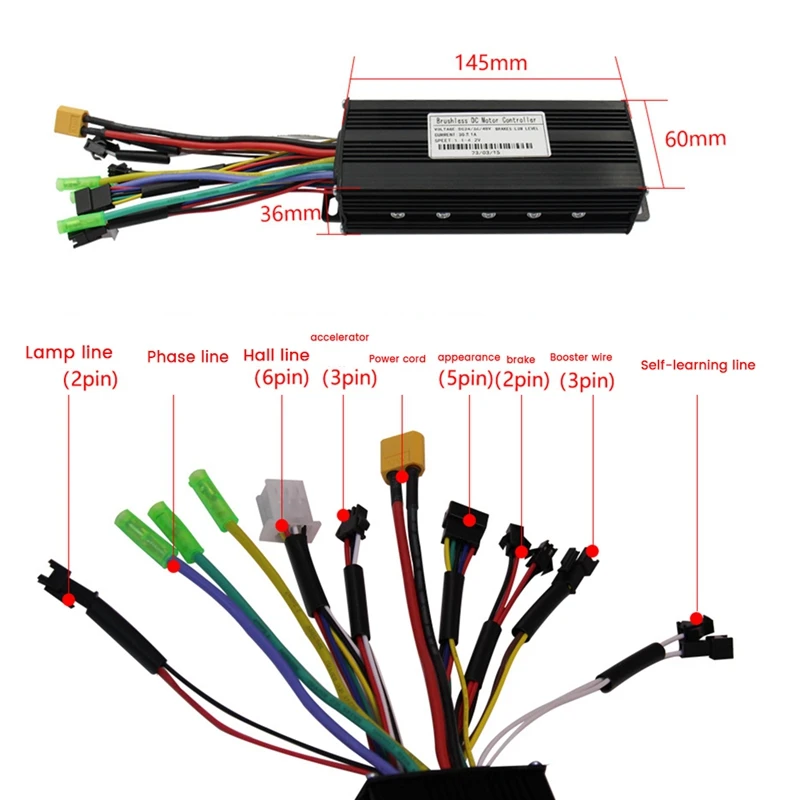 Electric Bicycle 36V/48V 30A 750W 1000W 2 Model Sinewave Controller EN05 LCD Display For Ebike Easy Install Easy To Use