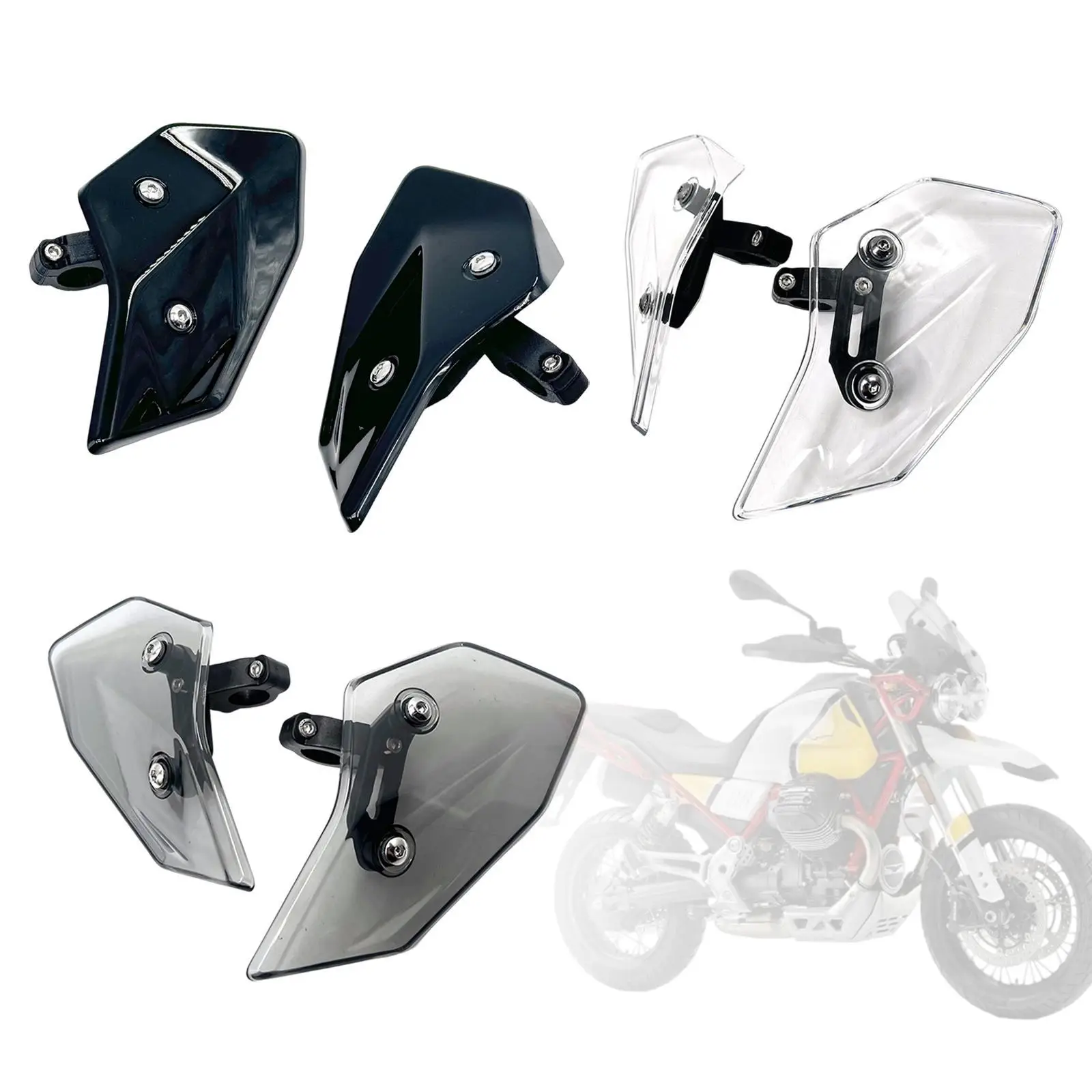 2 Pieces Motorcycle Side Wind Deflector Windscreens Motorbike Windshields Spoilers Replacement Premium for Moto Guzzi V85TT
