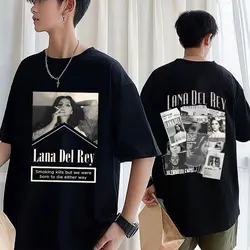 90s Vintage Style Singer Lana Del Rey T Shirts Hip Hop Men Women Gothic T-Shirt Oversized Cotton Casual Tee Shirt Streetwear Y2K