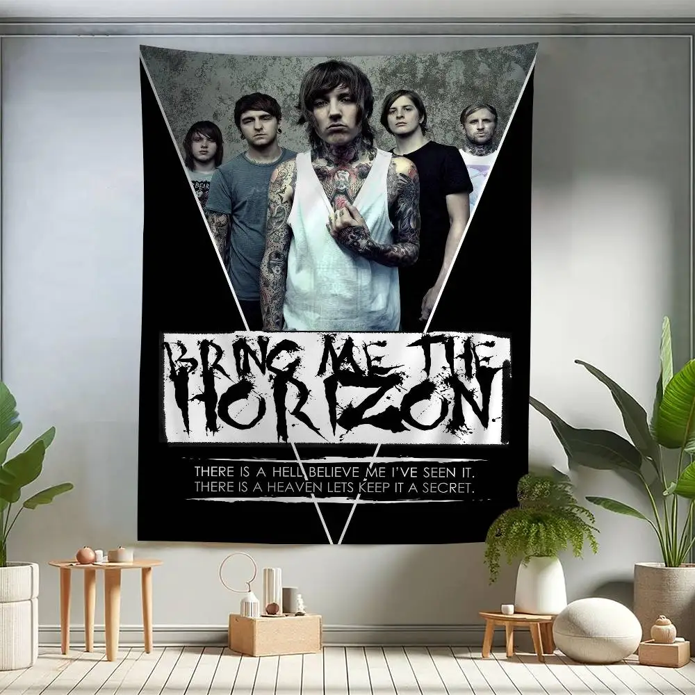 Metalcore band B-Bring Me The H-Horizon Printed Large Wall Tapestry Hanging Tarot Hippie Wall Rugs Dorm Home Decor