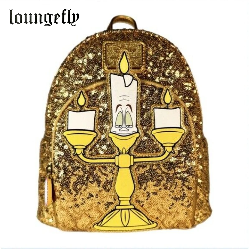 Loungefly Disney Beauty and The Beast Lumiere Sequins Mini Backpack One Size