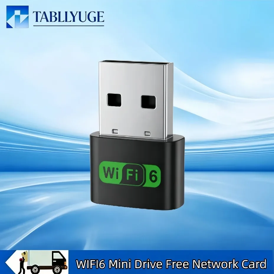 Adaptador USB WiFi6 Sem Fio 2.4G Receptor WiFi Sem Necessidade de Driver 802.11ax MU-MIMO OFDMA Adequado para Desktop e Laptop