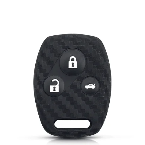 KEYYOU 3 кнопки для HONDA Accord Civic CRV Pilot углеродное волокно силиконовый чехол для ключей от машины крышка подходит для 2007 2008 2009 2010 2011 2012 2013