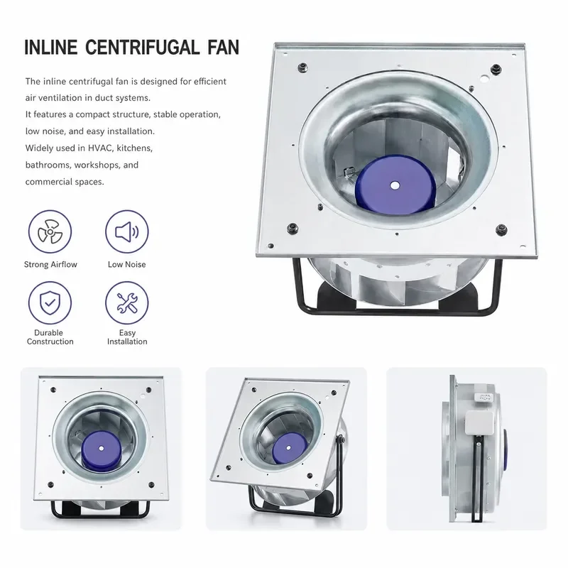 280mm Centrifugal Fan High Temperature Resistant Anti Corrosion Easy Clean With Bracket Industrial Blower Exhaust Ventilation