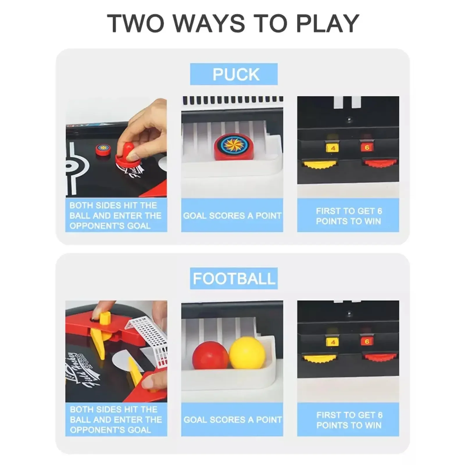 

Mini 2 In 1 Desktop Soccer Ice Table Game Interactive Anti-stress Party Table Football Toys Board Game Kids Gifts