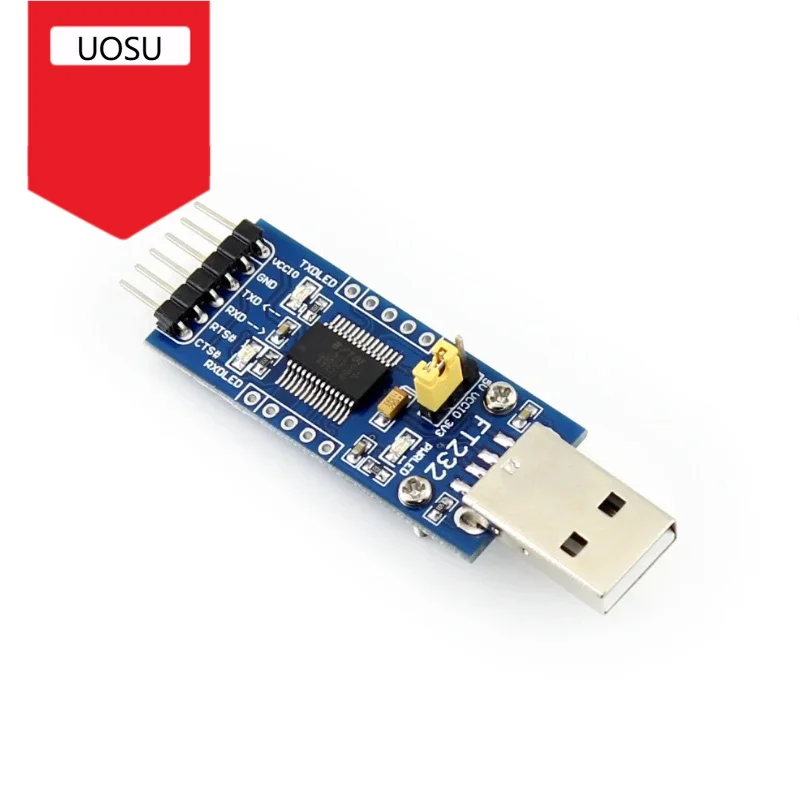 1Pcs FT232 USB UART Board (Type A), USB To TTL/UART, FT232R FT232RL to RS232 TTL Serial Module Kit