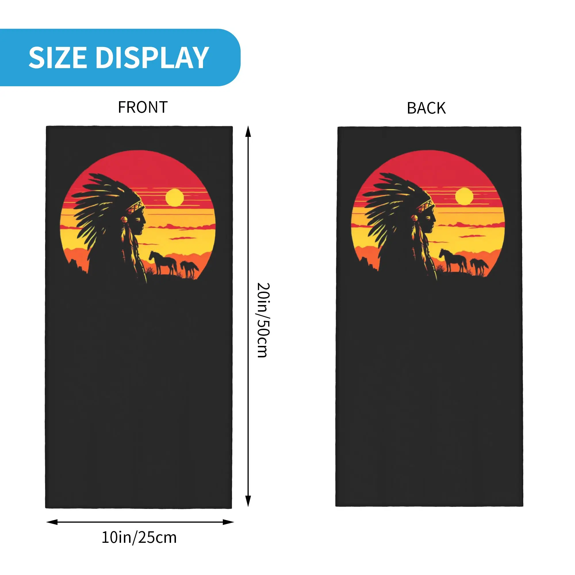 Sunset Ethnic Style Wolf Bandana Neck Cover Printed Face Scarf Headwear Outdoor Sports for Men Women Adult Breathable