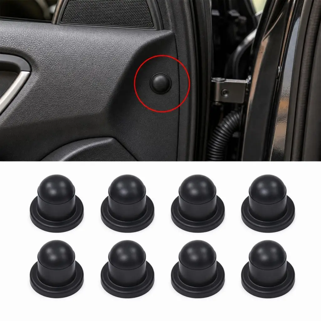 Universal Car Door Screw Caps Silicone Covers Trim Protector Dustproof Accessory for Most Vehicles Interior Exterior