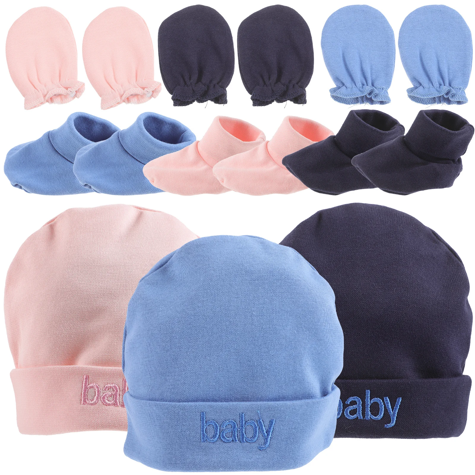 3세트 모자 장갑 양말 부드럽고 편안한 비니 모자 액세서리용 모자