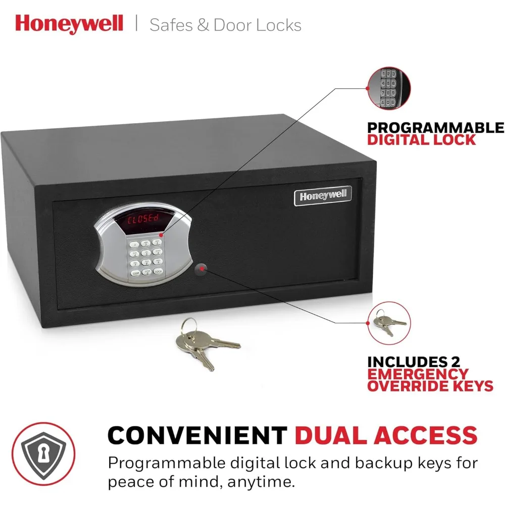 Caja de seguridad compacta con cerradura digital con pantalla LED para seguridad en el hogar o en la oficina