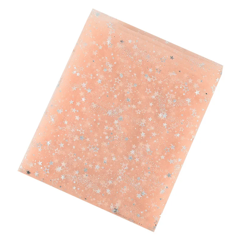Shining Silver Stars Gauze Decorative Background Cloth Nail Perfume Cosmetics Photography Props DIY Fabric