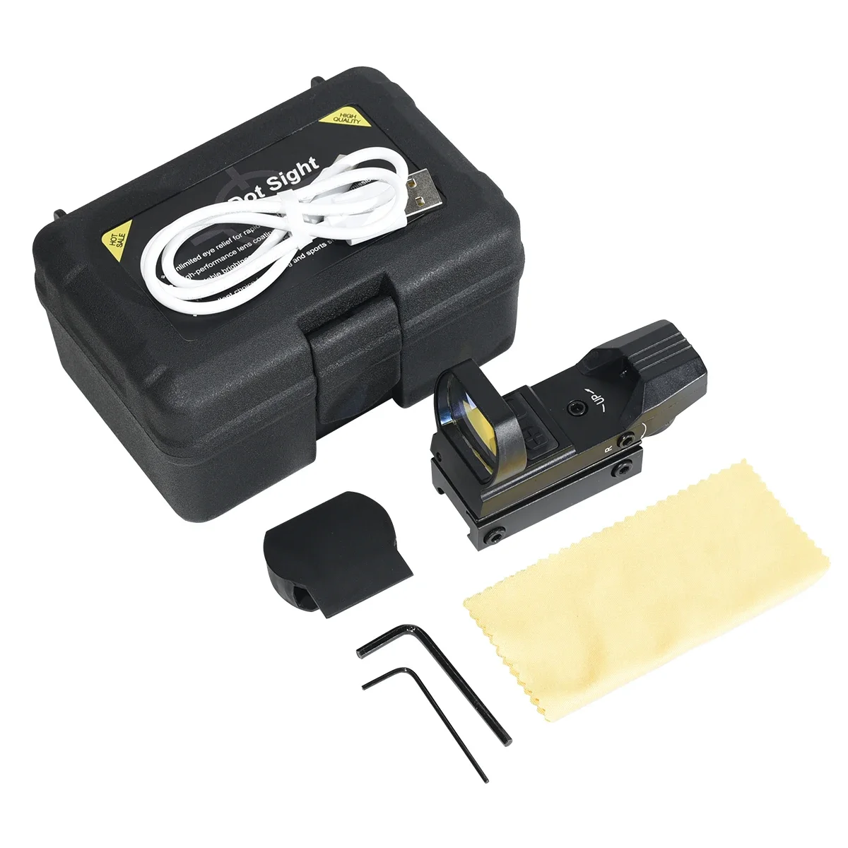 HD101R Red Dot Sight with Type-C USB Rechargeable Sight 4 Reticle Airsoft  Reflex Scopes Tactical Scope For 20mm Rail