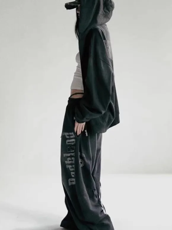 Pantaloni a gamba larga retrò High Street Uomo Donna Jeans casual con coltello drappeggiato allentato Cotone elasticizzato Denim Colore profondo Resistente all'usura