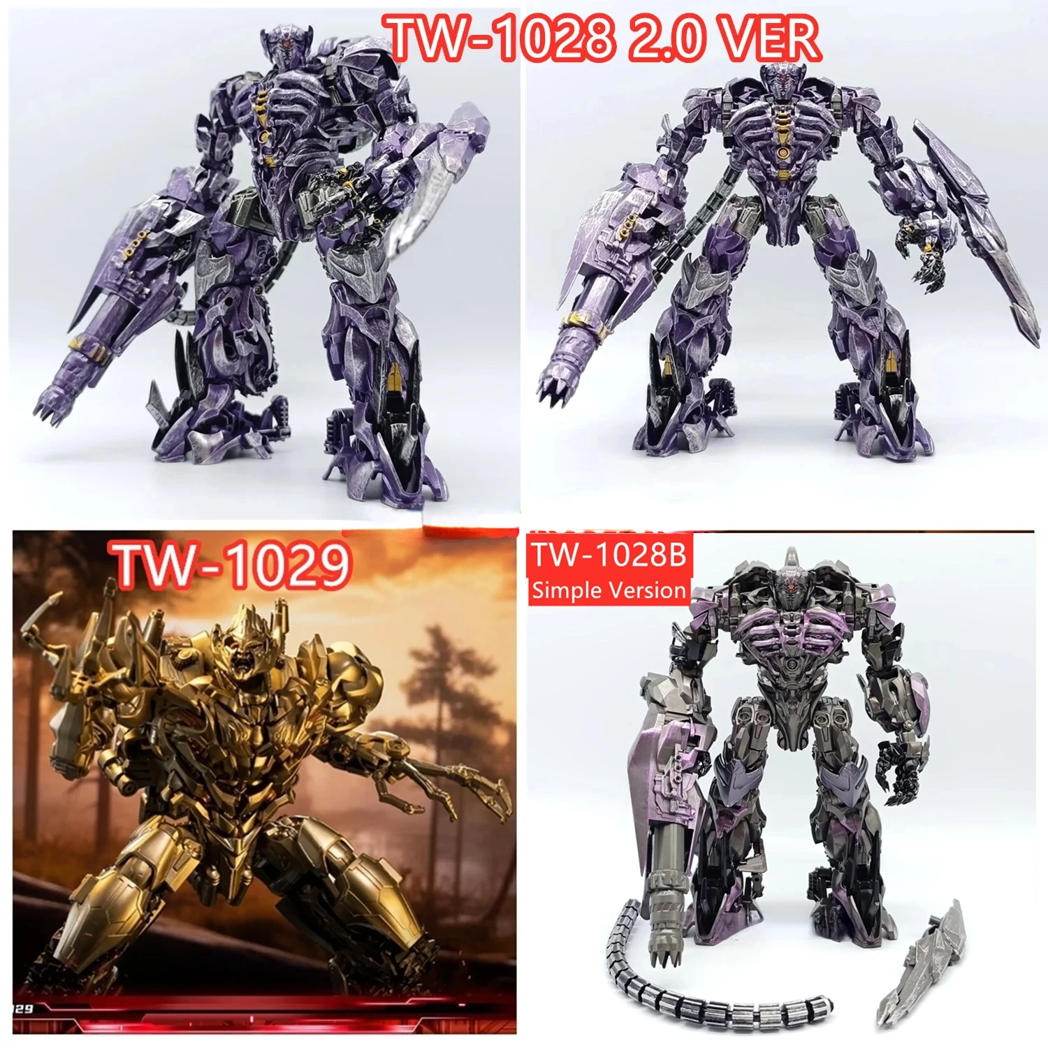 BAIWEI Transformation TW-1029 TW1029 MG Tank Megatank TW-1028 TW1028 TW-1028B 2.0 Shockwave KO SS56 SS13 Movie Action Figure