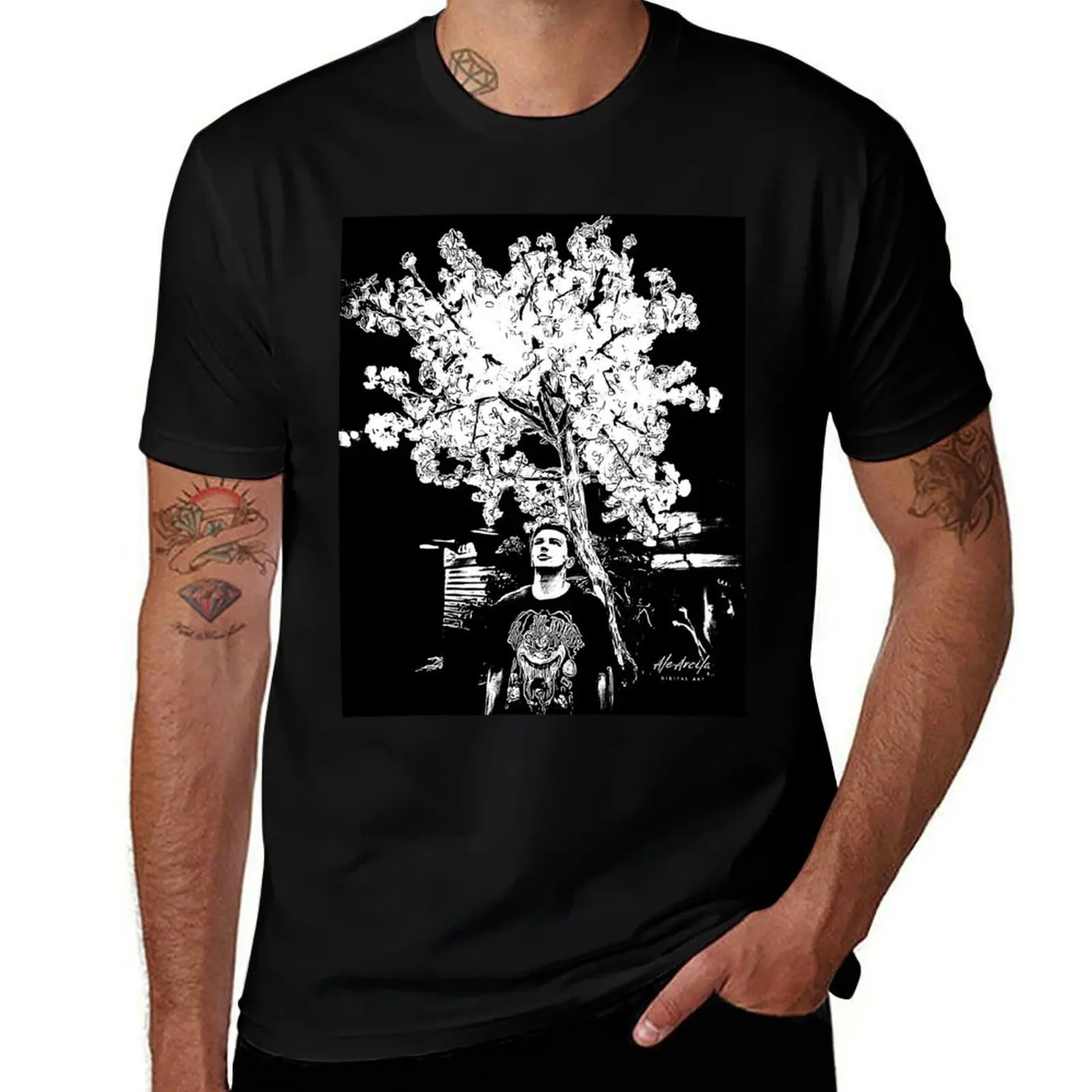 

t cotton funny a for Illustration Tree shirts t personalised man man White men t and T-Shirt for Black shirt shirts Under Boy