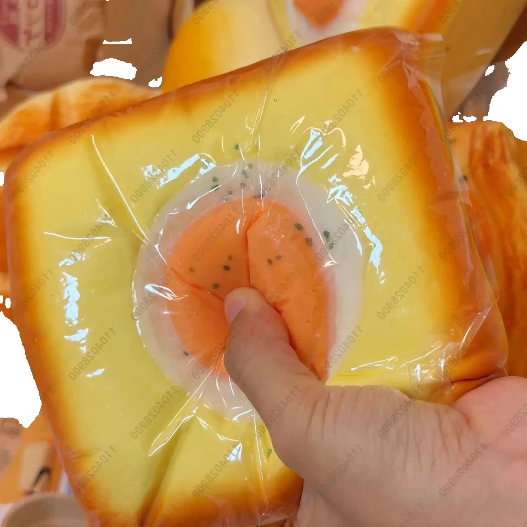 Fried Egg Toast Squishy Toy, Slow Rising Squeeze Bread Toy, Stress Relief Hand Relax Fidget Toy for Kids Adults