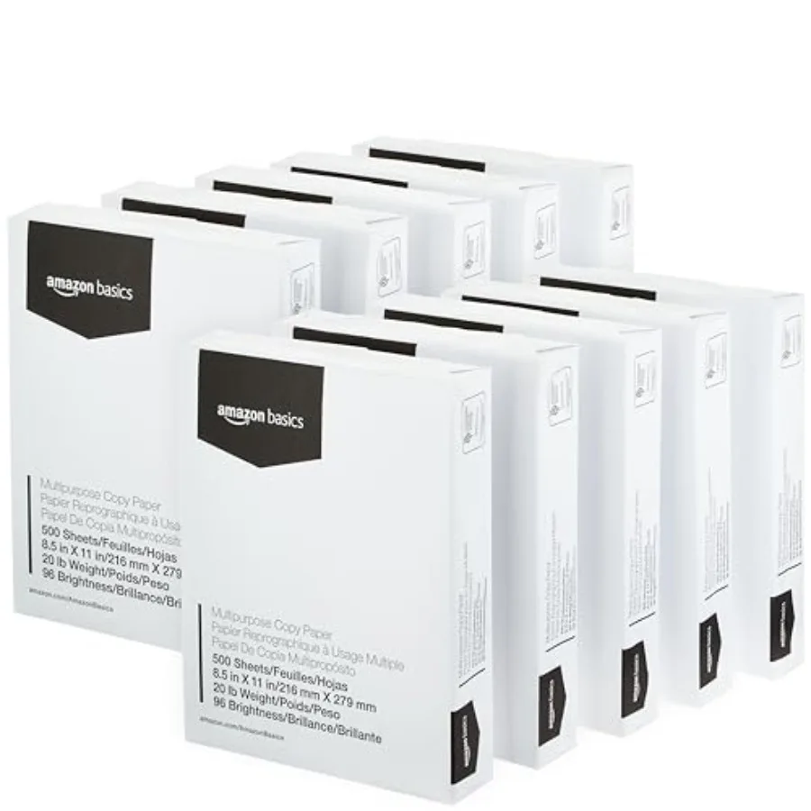 

Multipurpose Copy Printer Paper 8.5 x 11 Inch 20 lb Weight 96 Bright White 10 Ream 5 000 Sheets